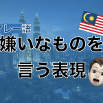 【マレー語】嫌いなものを言う表現